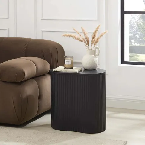 BOXED DUSK EVIE IRREGULAR SIDE TABLE - BLACK (1 BOX)