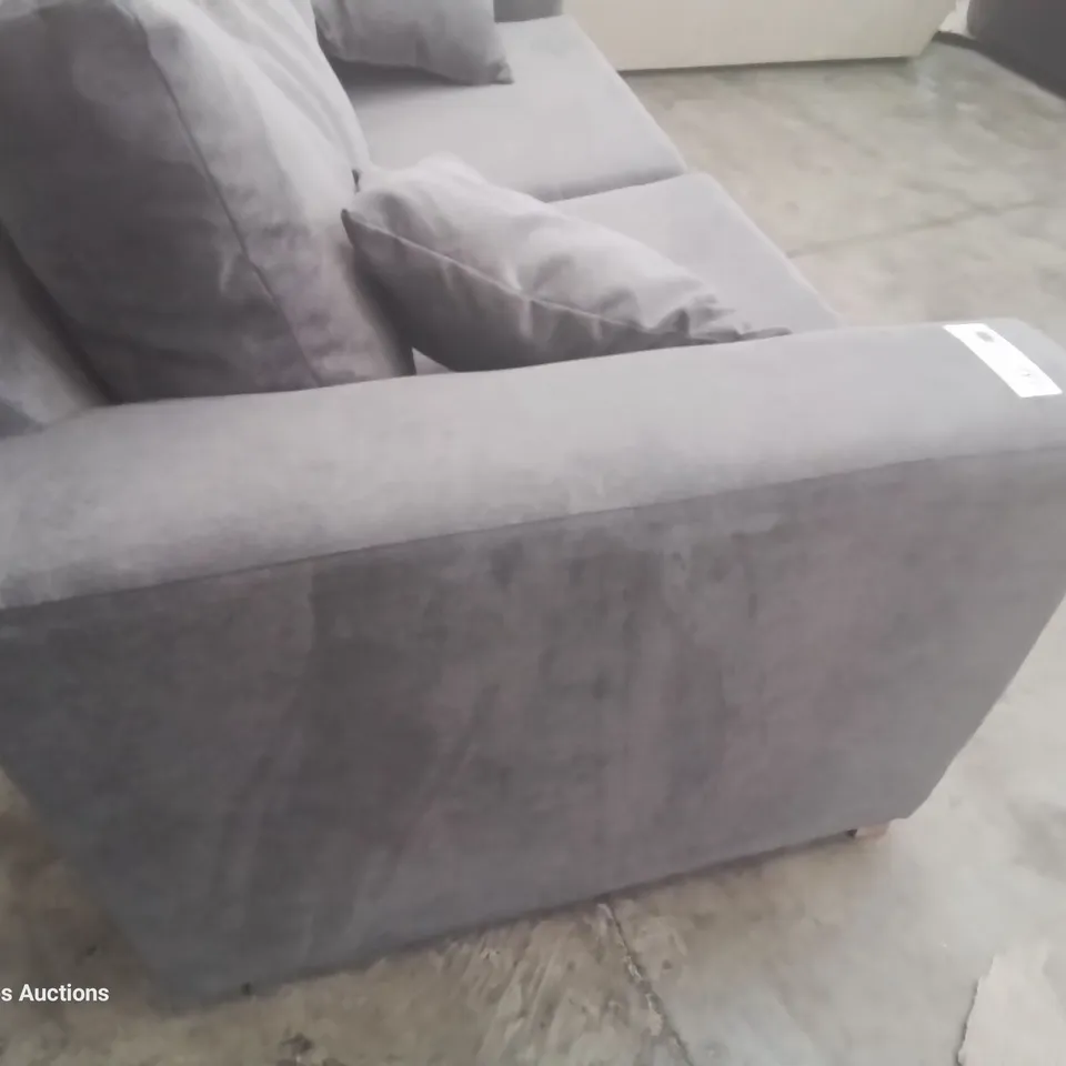 DESIGNER METAL ACTION BED SETTEE GREY FABRIC 