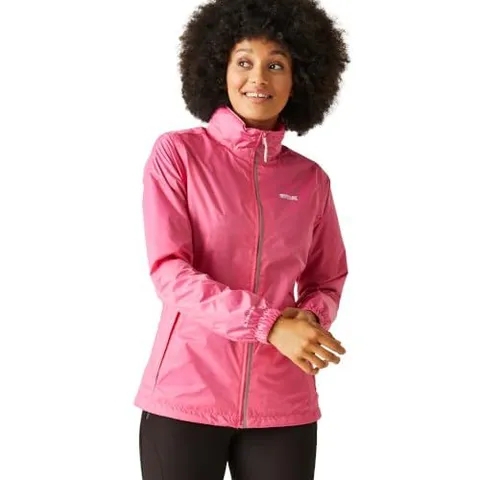 REGATTA WOMEN'S CORINNE IV WATERPROOF PACKAWAY JACKET FLAMINGO PINK - UK SIZE 20