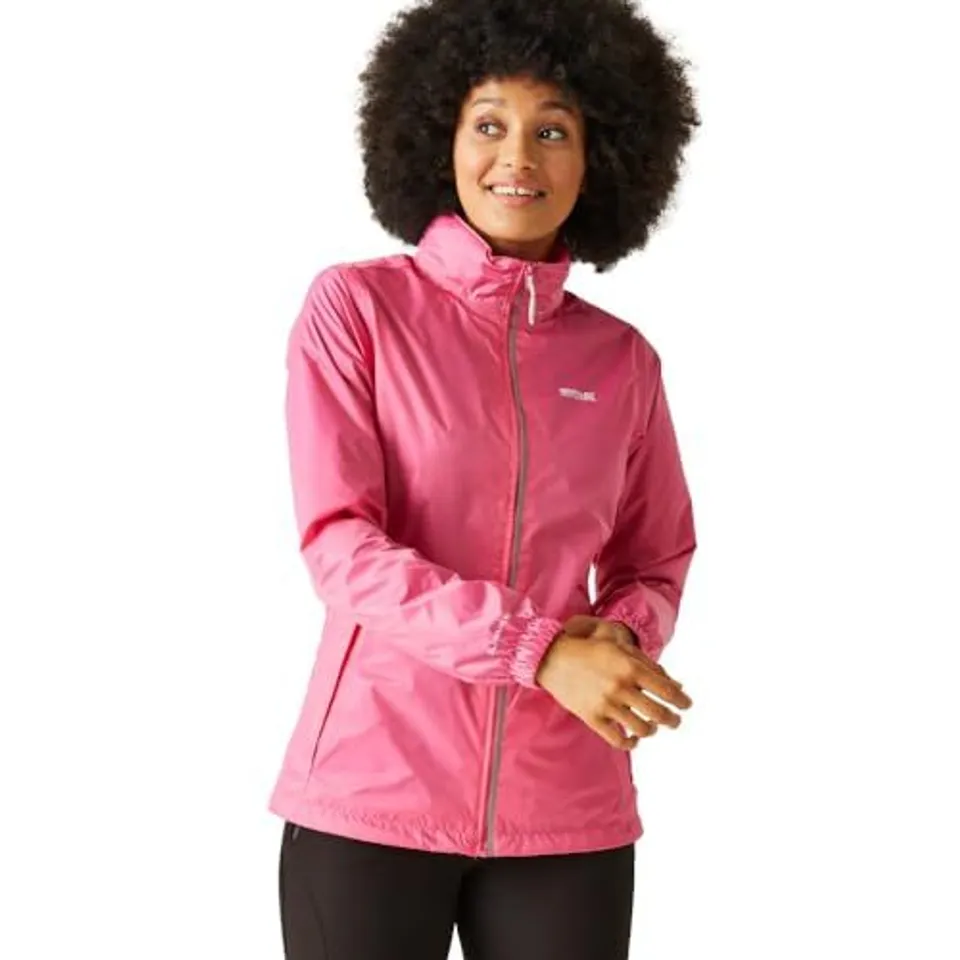 REGATTA WOMEN'S CORINNE IV WATERPROOF PACKAWAY JACKET FLAMINGO PINK - UK SIZE 20
