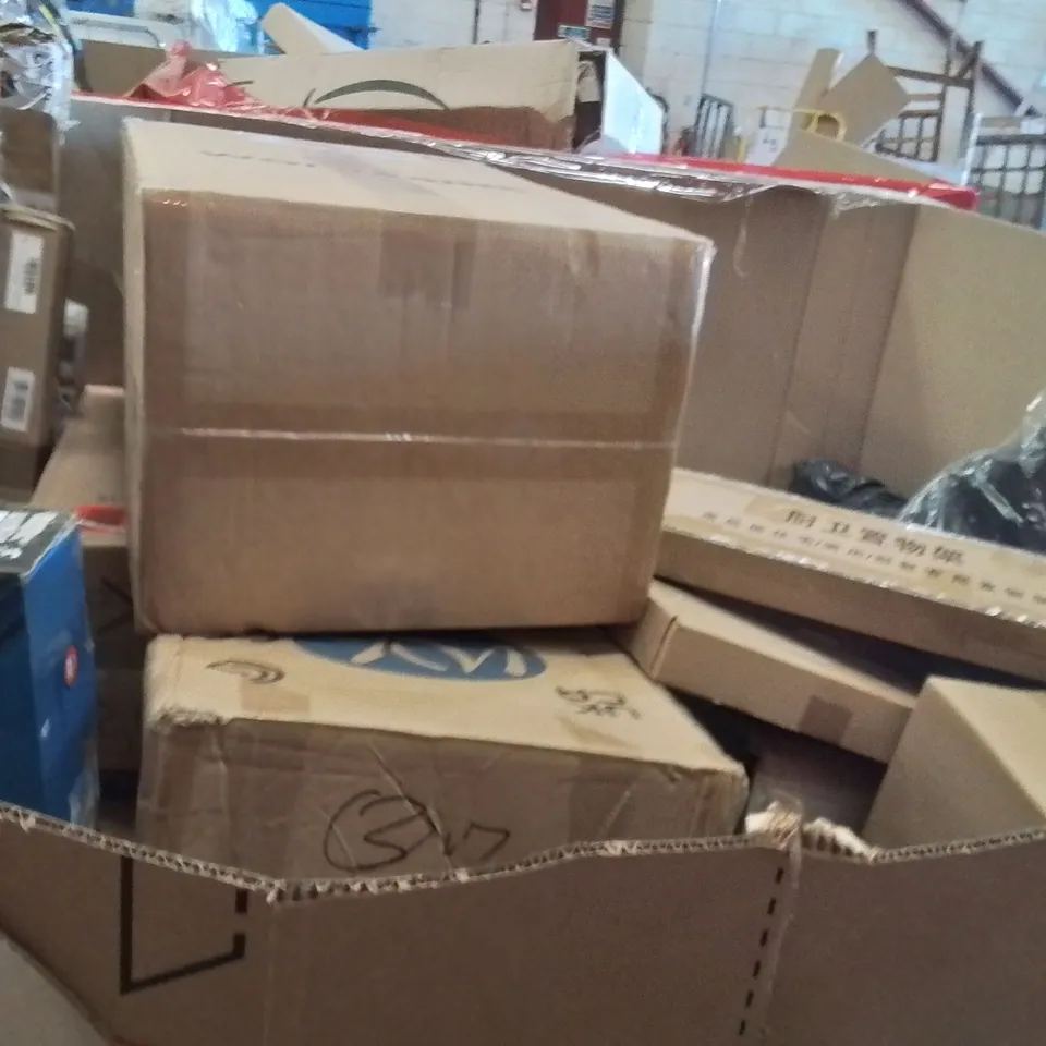 PALLET OF ASSORTED HOUSEHOLD GOODS AND PRODUCTS TO INCLUDE;AIR PURIFIER,LINE TRIMMER,KIDS TOY CARRIER 