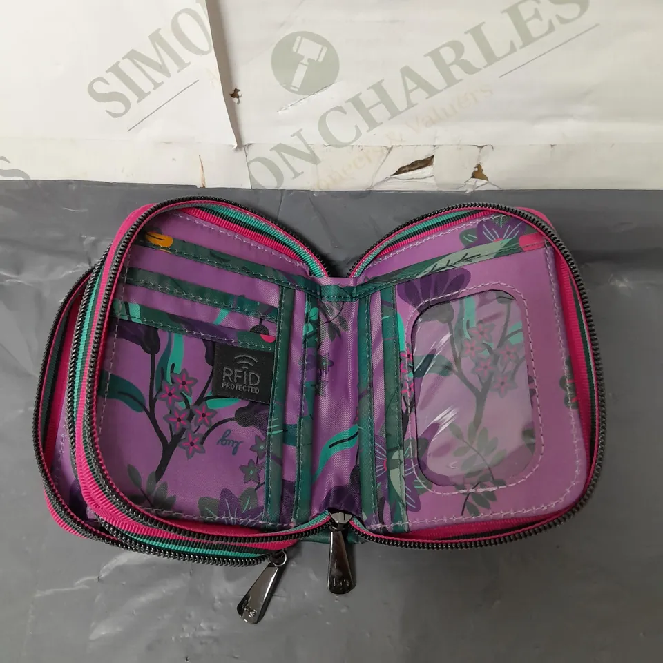 LUG LADIES QUILTED PURSE MULTI-COLOURED ZIP CLOSURE