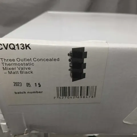 CVQ13K THREE OUTLET CONCEALED THERMOSTATIC MIXER VALVE – MATT BLACK