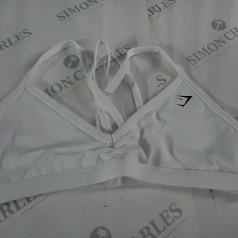 GYMSHARK WHITE SPORTS BRA - M