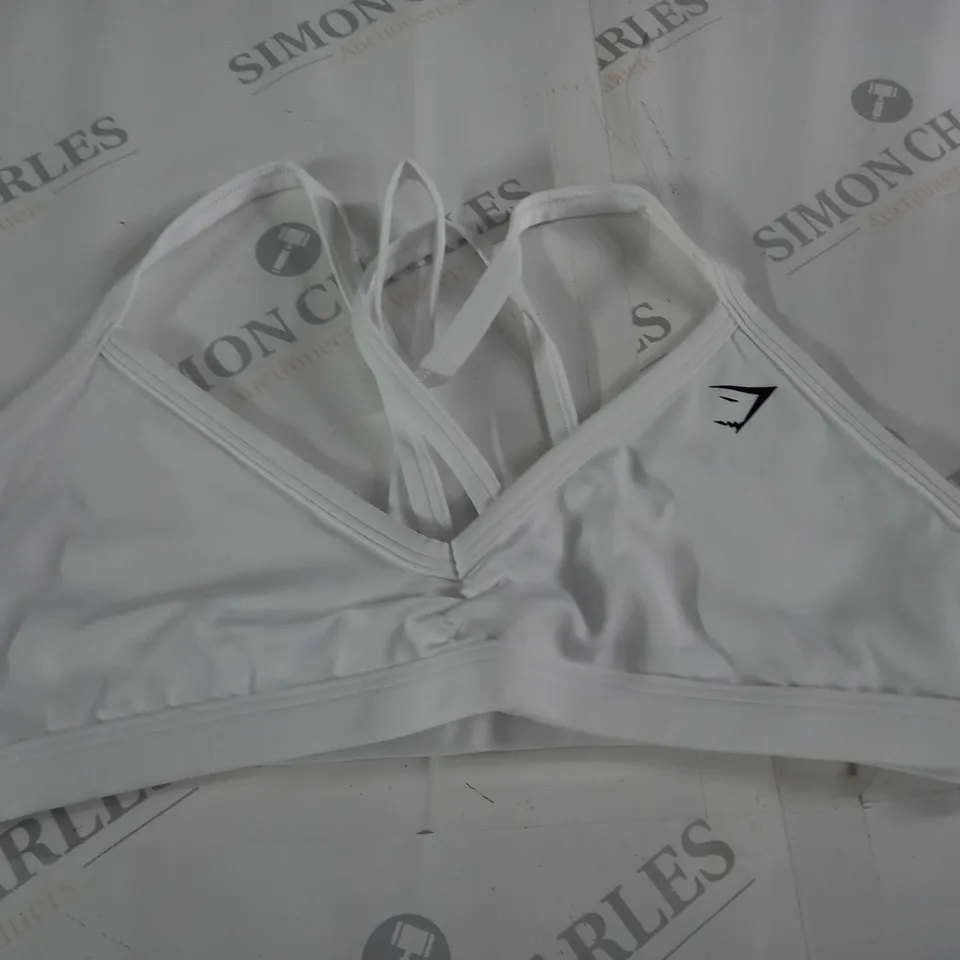 GYMSHARK WHITE SPORTS BRA - M
