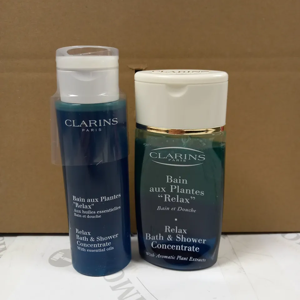 LOT OF 2 CLARINS RELAX BATH AND SHOWER CONCENTRATE - 200ML	