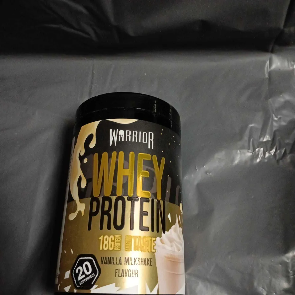 WARRIOR WHEY PROTEIN POWDER – VANILLA MILKSHAKE FLAVOUR, 18G PROTEIN PER SERVING, 20 SERVINGS - 500G