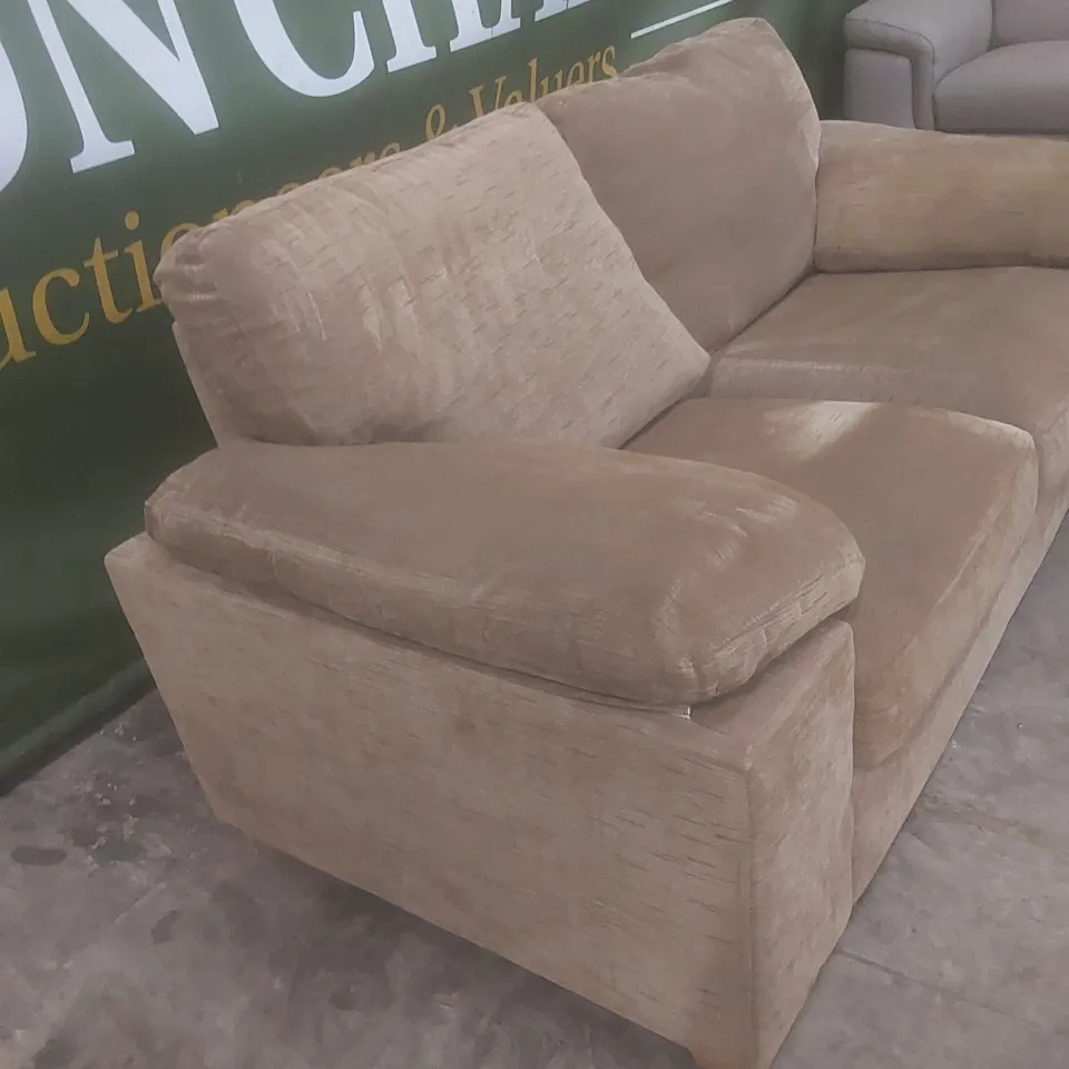 DESIGNER 2 SEATER FABRIC UPHOLSTERED SOFA 