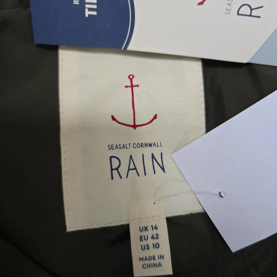 SEASALT CORNWALL RAIN WOMEN’S PUFFER COAT – UK 14 (EU 42) – DARK GREEN