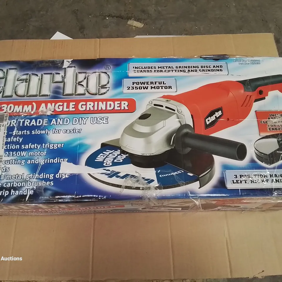 BOXED CLARKE 9" ANGLE GRINDER RRP £69.98