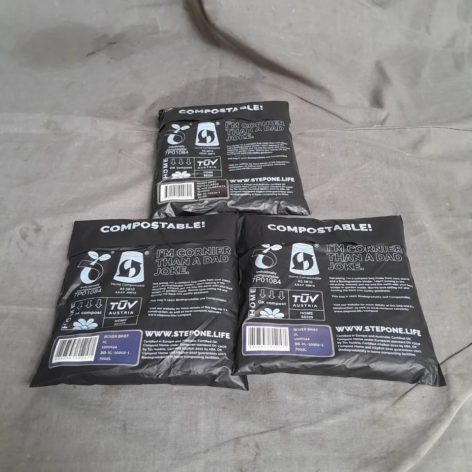 STEP ONE X3 ASSORTED BOXER BRIEFS SIZE L