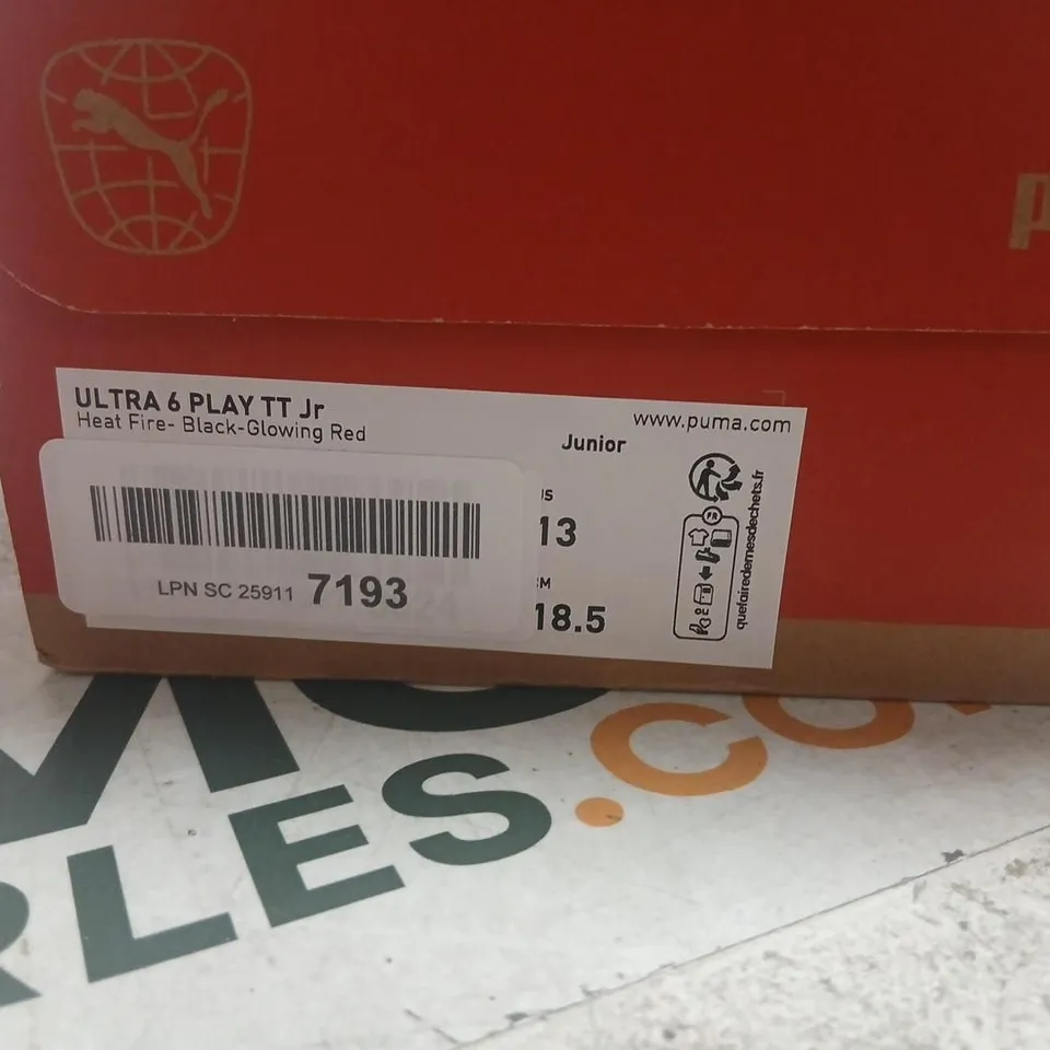 PUMA ULTRA 6 PLAY TT JR ORANGE TRAINERS SIZE KIDS 12