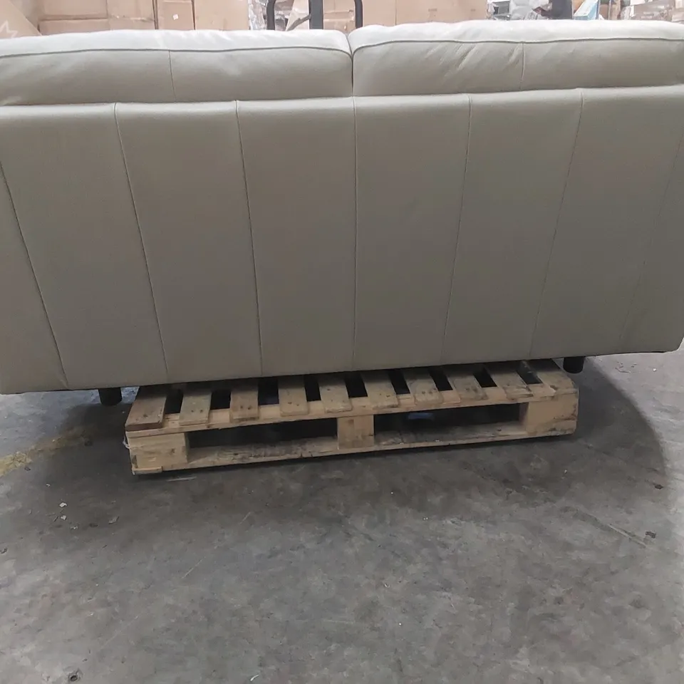 QUALITY DESIGNER ITALIAN LEATHER 3 SEATER SOFA IN DOVE COLOUR