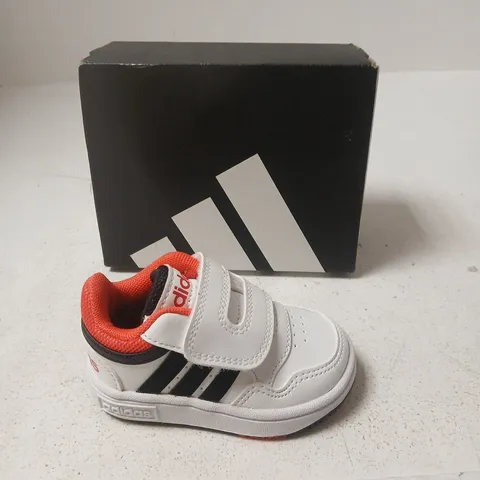 ADIDAS HOOPS 3.0 CFI KIDS TRAINERS – WHITE/BLACK/ORANGE - SIZE UK CHILDS 3 