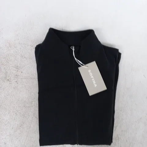 SOFINA ZIP-UP TRAINING JACKET IN BLACK SIZE XL