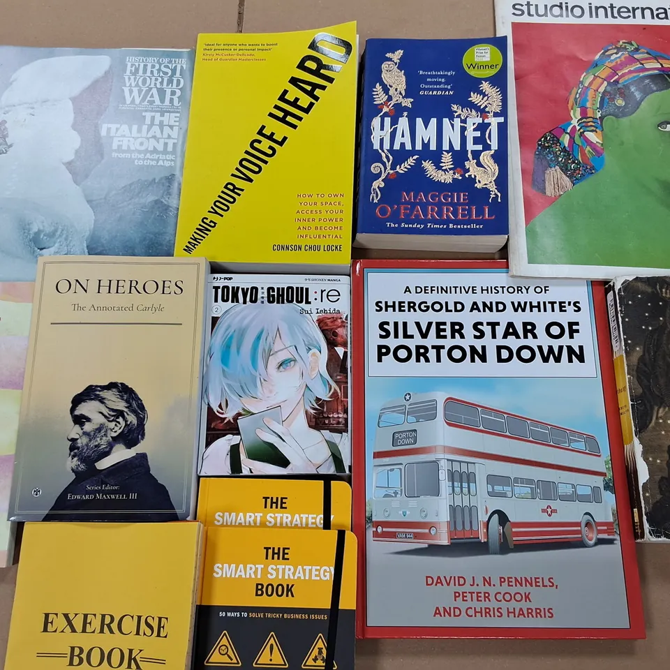 LARGE QUANTITY OF ASSORTED BOOKS TO INCLUDE HIDDEN LONDON, ENCHANTED CROSS STITCH AND THE EXCITEMENTS