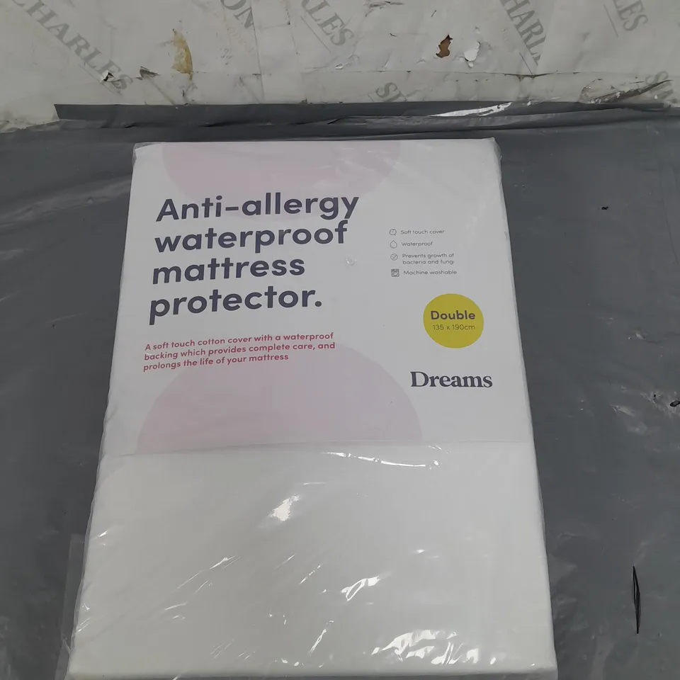DREAMS ANTI-ALLERGY WATERPROOF MATTRESS PROTECTOR DOUBLE