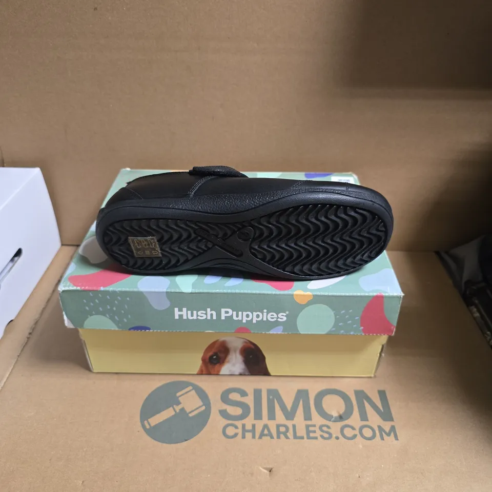 HUSH PUPPIES KIDS' BLACK VELCRO STRAP SHOES UK 2