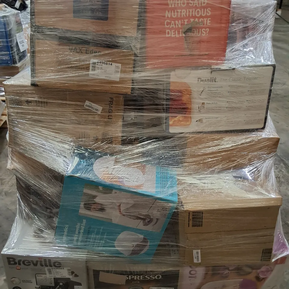 PALLET OF APPROXIMATELY 23 UNPROCESSED RAW RETURN HOUSEHOLD AND ELECTRICAL GOODS TO INCLUDE;