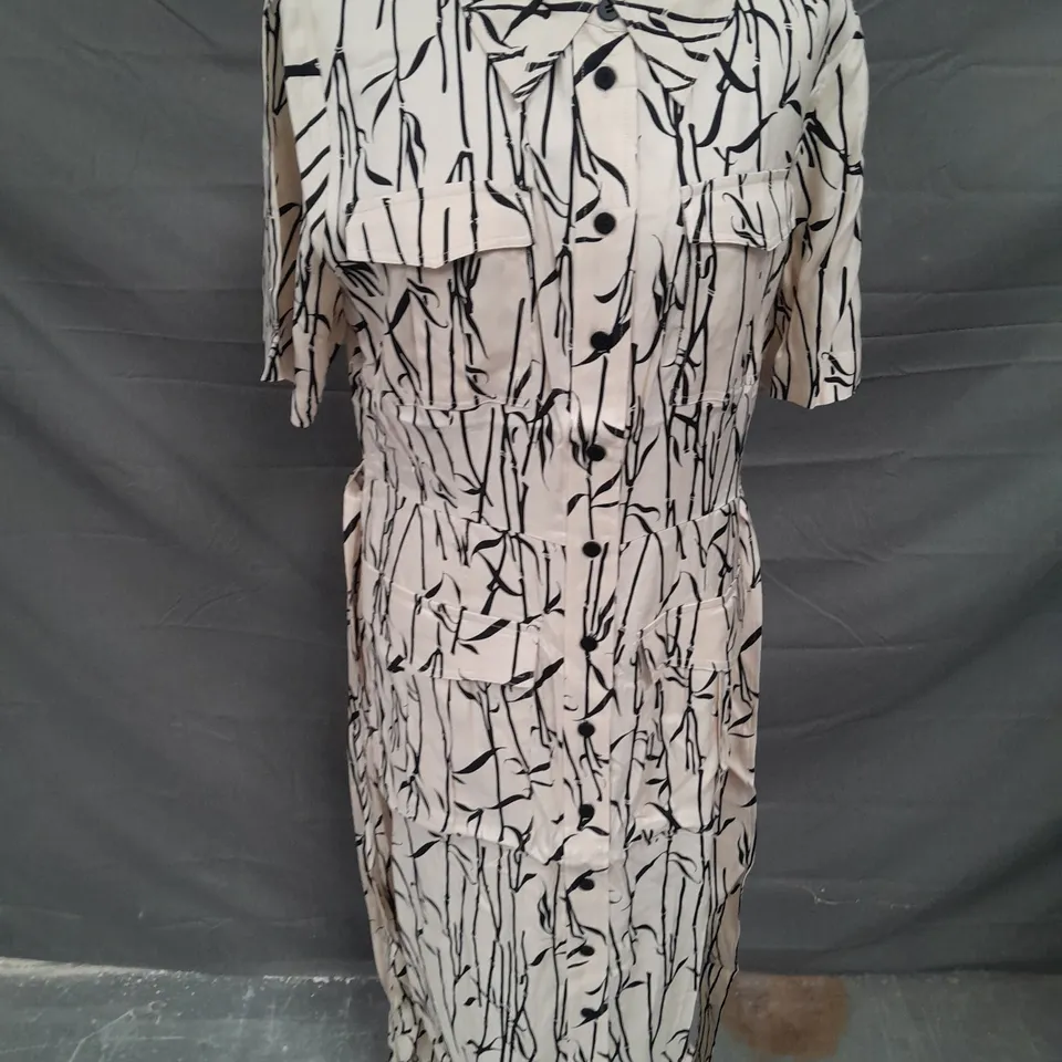 WHISTLES BAMBOO THEMED BUTTON THROUGH DRESS - UK 14