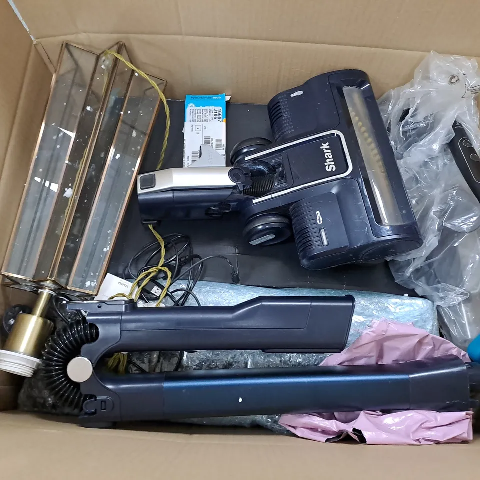 BOX OF APPROX 5 ASSORTED ITEMS TO INCLUDE -  JLAB EARBUDS - PHILIPS SONICARE TOOTHBRUSH - SHARK VACUUM ATTACHMENTS ECT