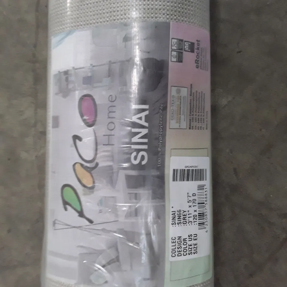 BRAND NEW BAGGED PACO HOME 066 SINAI RUG IN GREY - 170 X 120CM