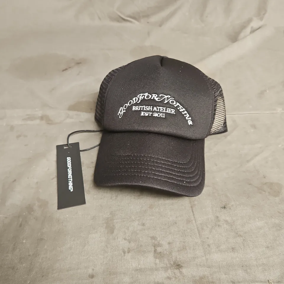 GOOD FOR NOTHING CAP IN BLACK ONE SIZE