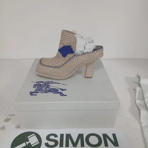 BURBERRY HEELED ESPADRILLE BOOTIE - NATURAL, UK 8 (EU 41)