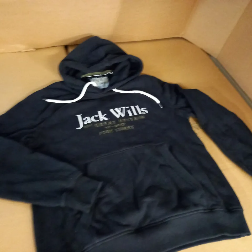 JACK WILLS BLACK HOODIE - S