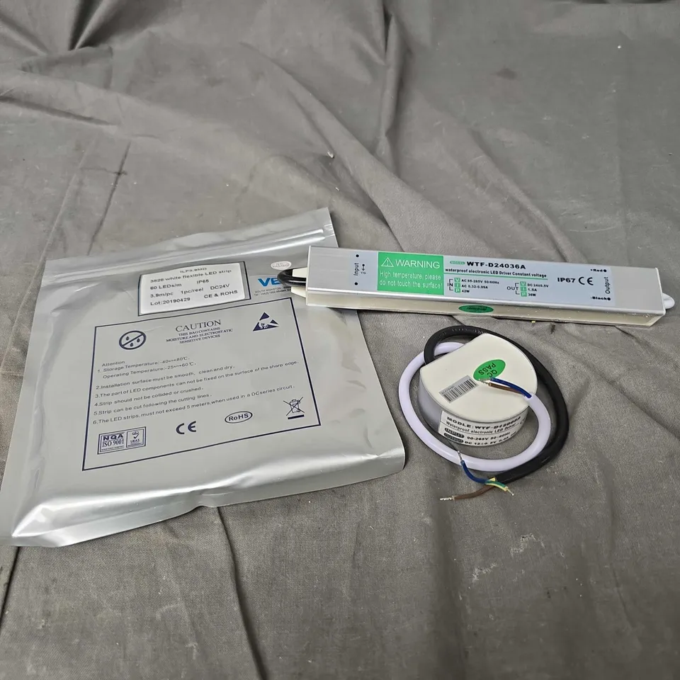 APPROXIMATELY 25 ASSORTED ELECTRICAL PRODUCTS TO INCLUDE LED LIGHT STRIPS, LED POWER MODULES & LED DRIVERS 