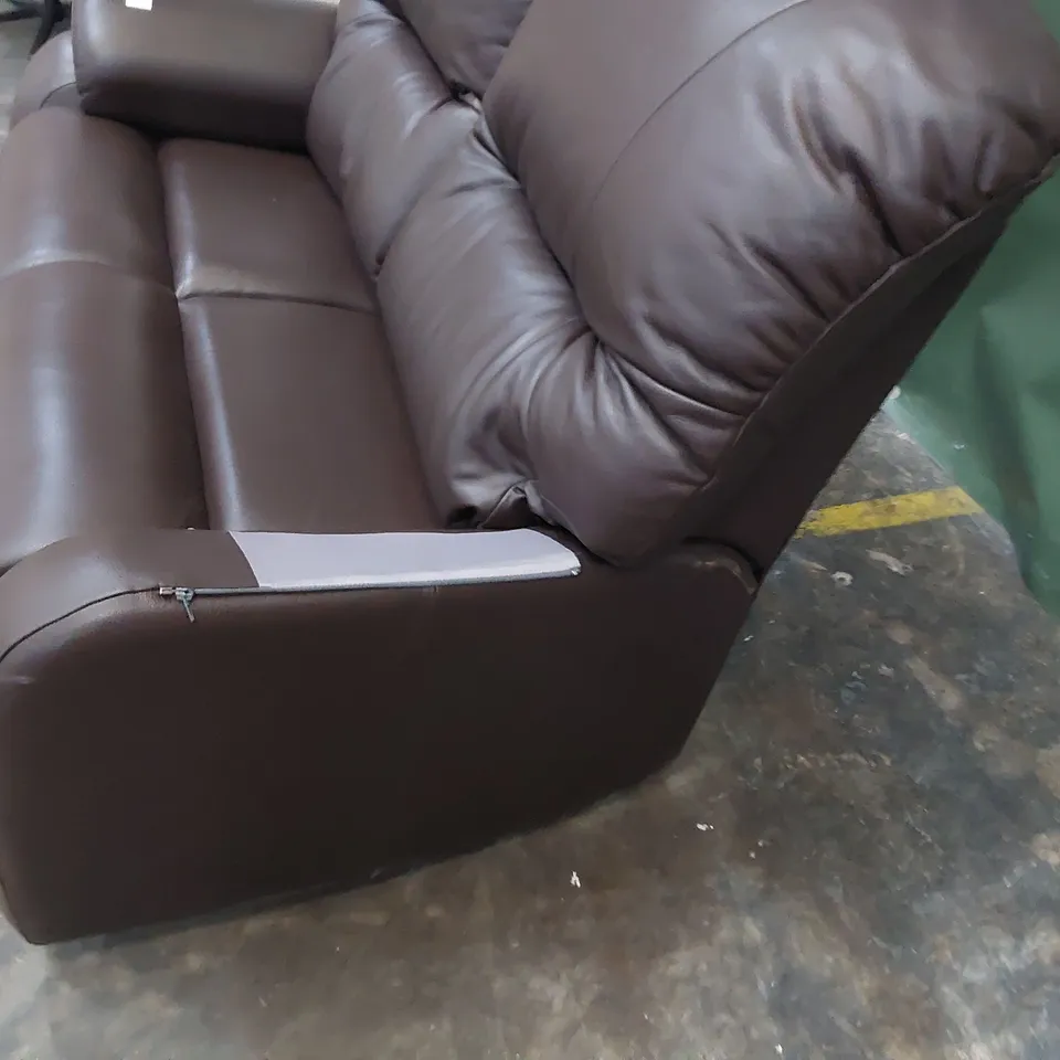 QUALITY BRITISH DESIGNER G PLAN MINSTRAL TWO SEATER SOFA CAPRI CHOCOLATE LEATHER