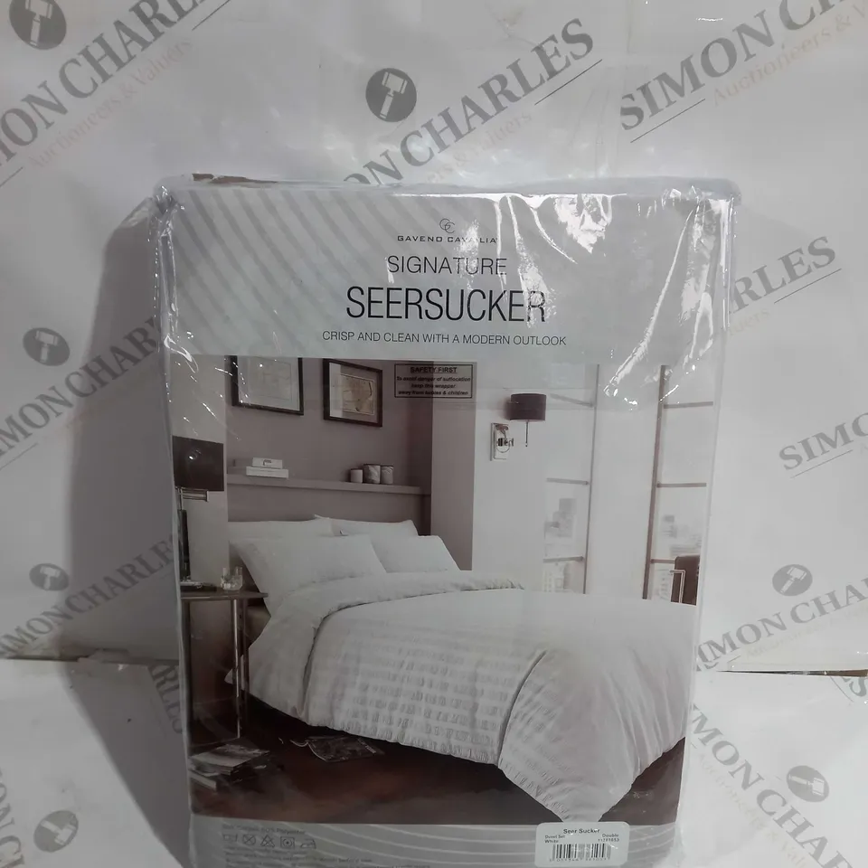 GAVEND CAVAILIA SIGNATURE SEERSUCKER DOUBLE WHITE DUVET