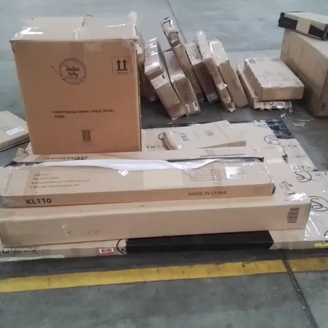 PALLET OF ASSORTED INCOMPLETE FURNITURE PARTS AND PIECES