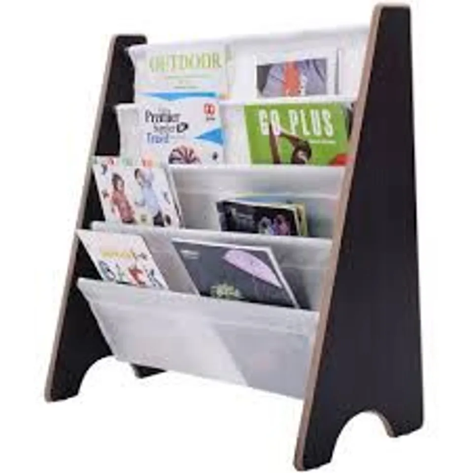 BOXED COSTWAY COFFEE/NATURAL KIDS SLING BOOKSHELF - COFFEE