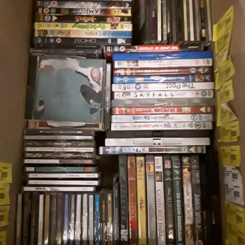 PALLET OF 2 BOXES CONTAINING ASSORTED CDS & DVDS