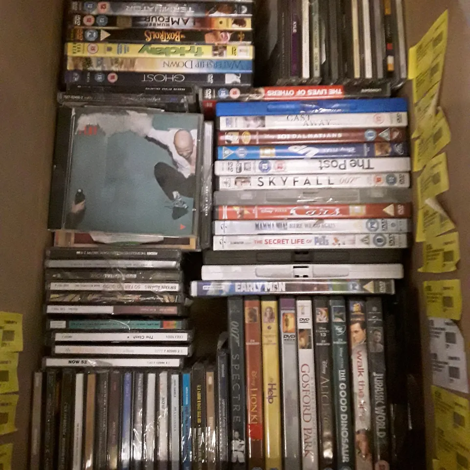 PALLET OF 2 BOXES CONTAINING ASSORTED CDS & DVDS