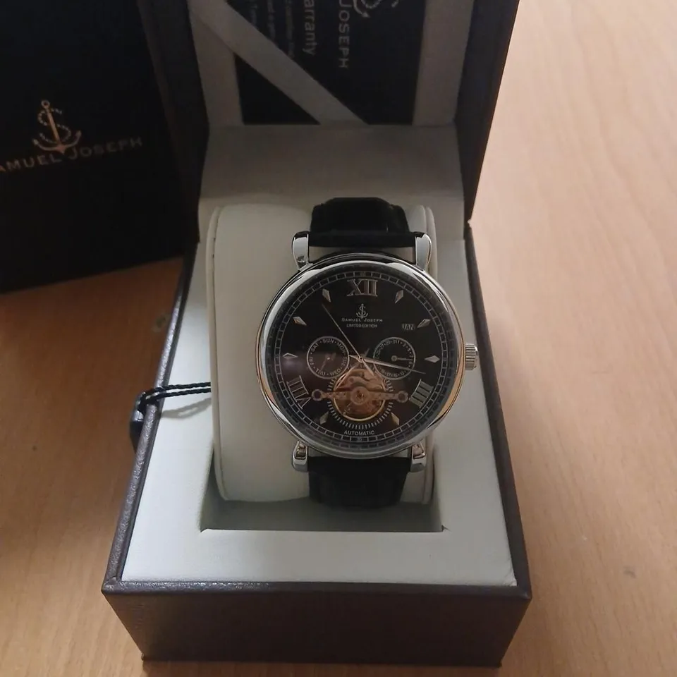SAMUEL JOSEPH AUTOMATIC LIMITED EDITION SILVER BLACK WATCH
