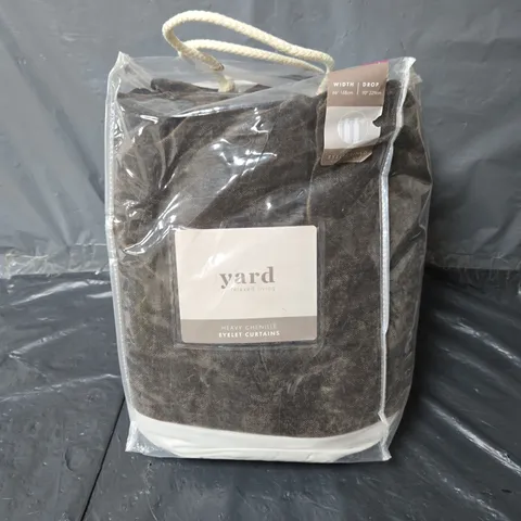 YARD HEAVYWEIGHT CHENILLE EYELET CURTAINS 66" X 90"