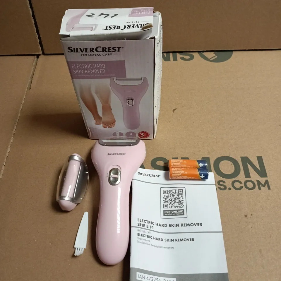 SILVERCREST ELECTRIC HARD SKIN REMOVER – PINK PEDICURE TOOL, BOXED