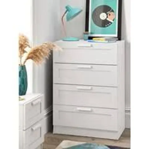 BOXED TARYN KIDS 4 DRAWER CHEST - WHITE (1 BOX)