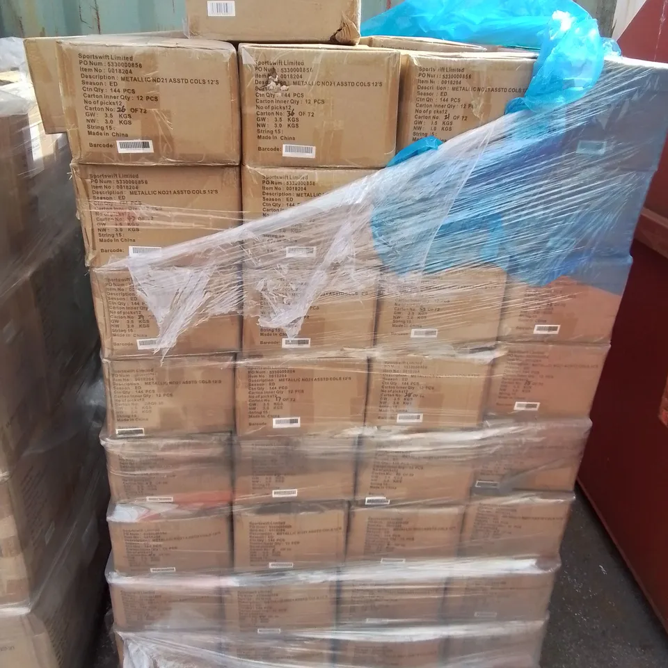 PALLET CONTAINING 132 BOXES OF BRAND NEW METALLIC NO 21 CONFETTI - 144 PIECES PER BOX / APPROX TOTAL 19,008