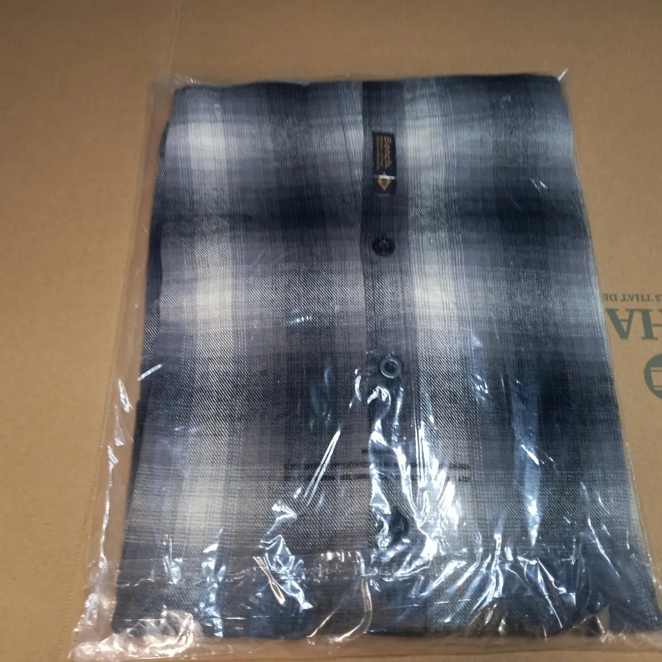 BENCH. 1989 SHADOW CHECK SHIRT IN GREYSCALE & WHITE - SIZE 16 LADIES