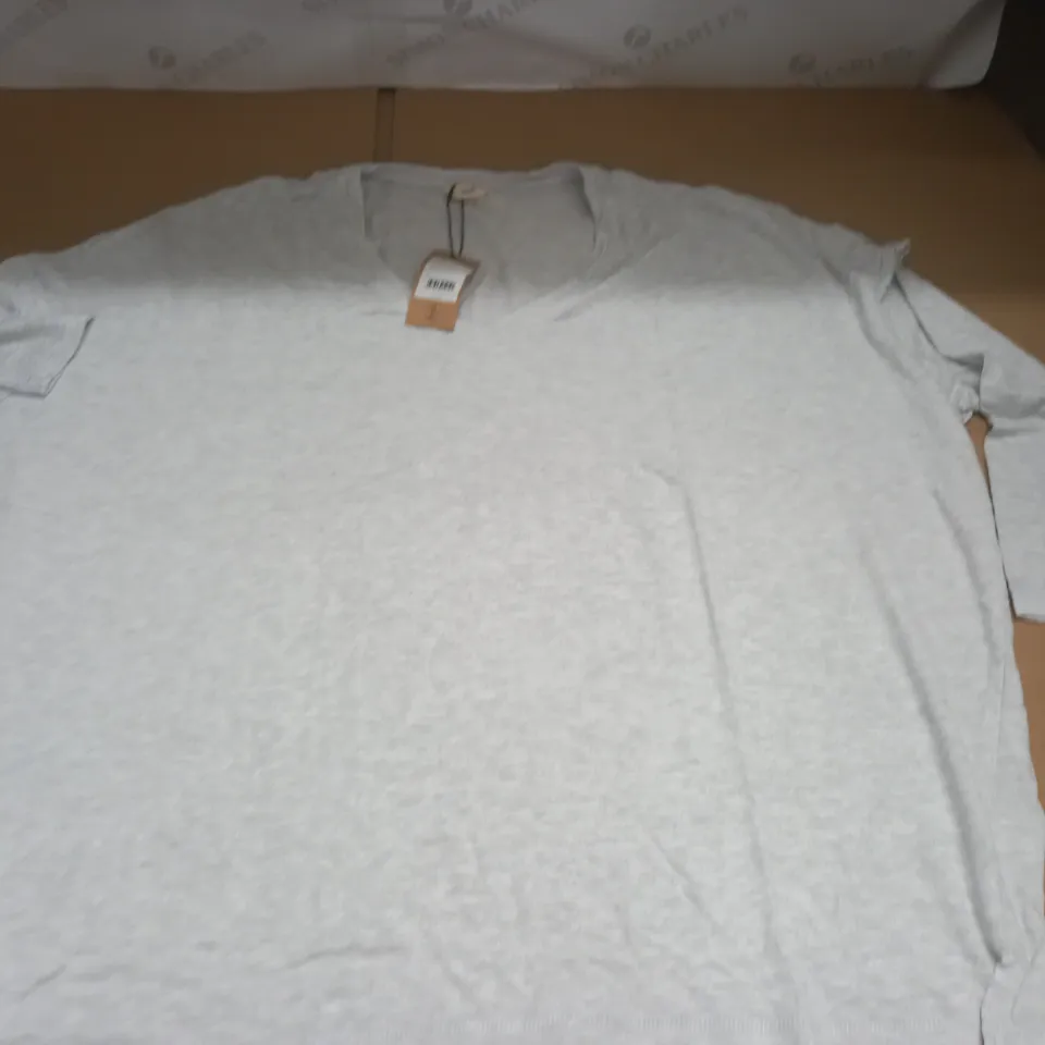HUSH V-NECK WIDE JERSEY TOP  - L