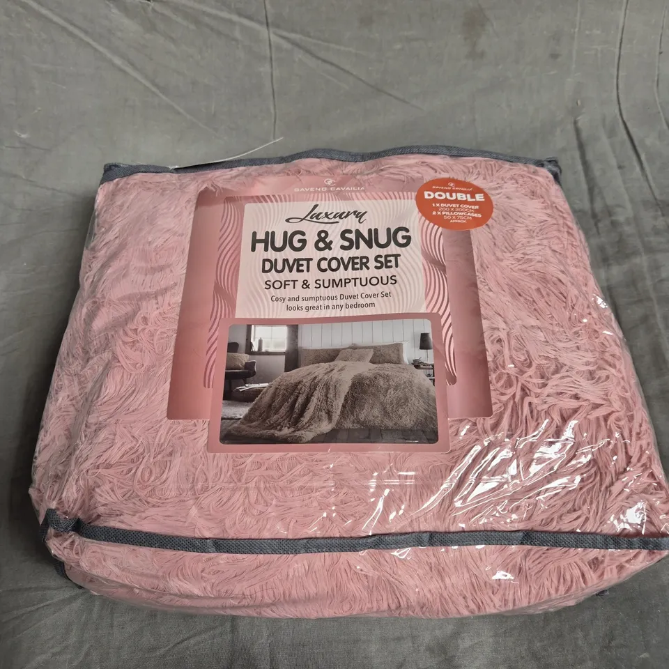 GAVENO CAVAILIA HUG & SNUG DUVET COVER SET IN PINK SIZE DOUBLE