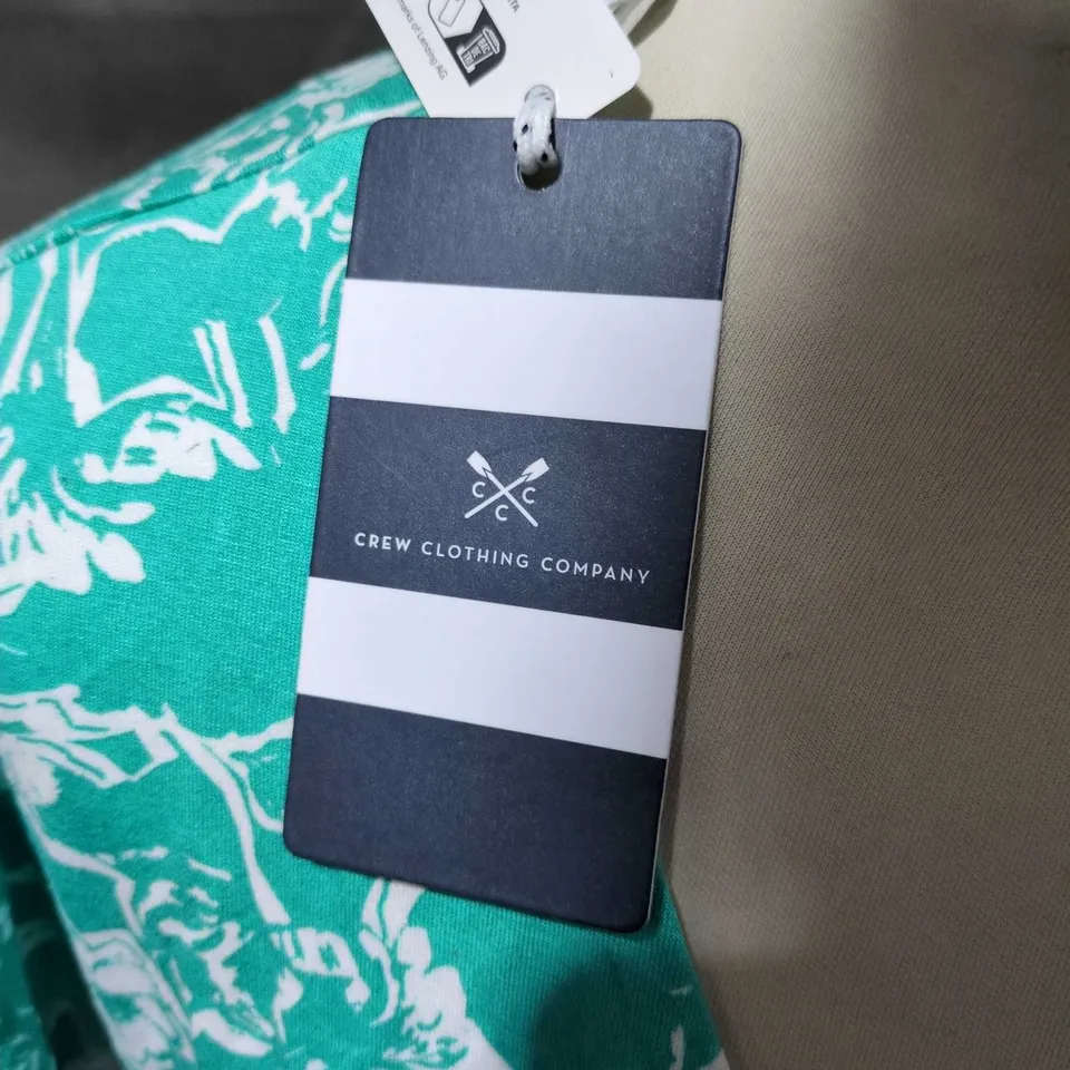 CREW CLOTHING COMPANY ALYSSA BUTTON-THROUGH JERSEY DRESS – TEAL FLORAL, SIZE 16