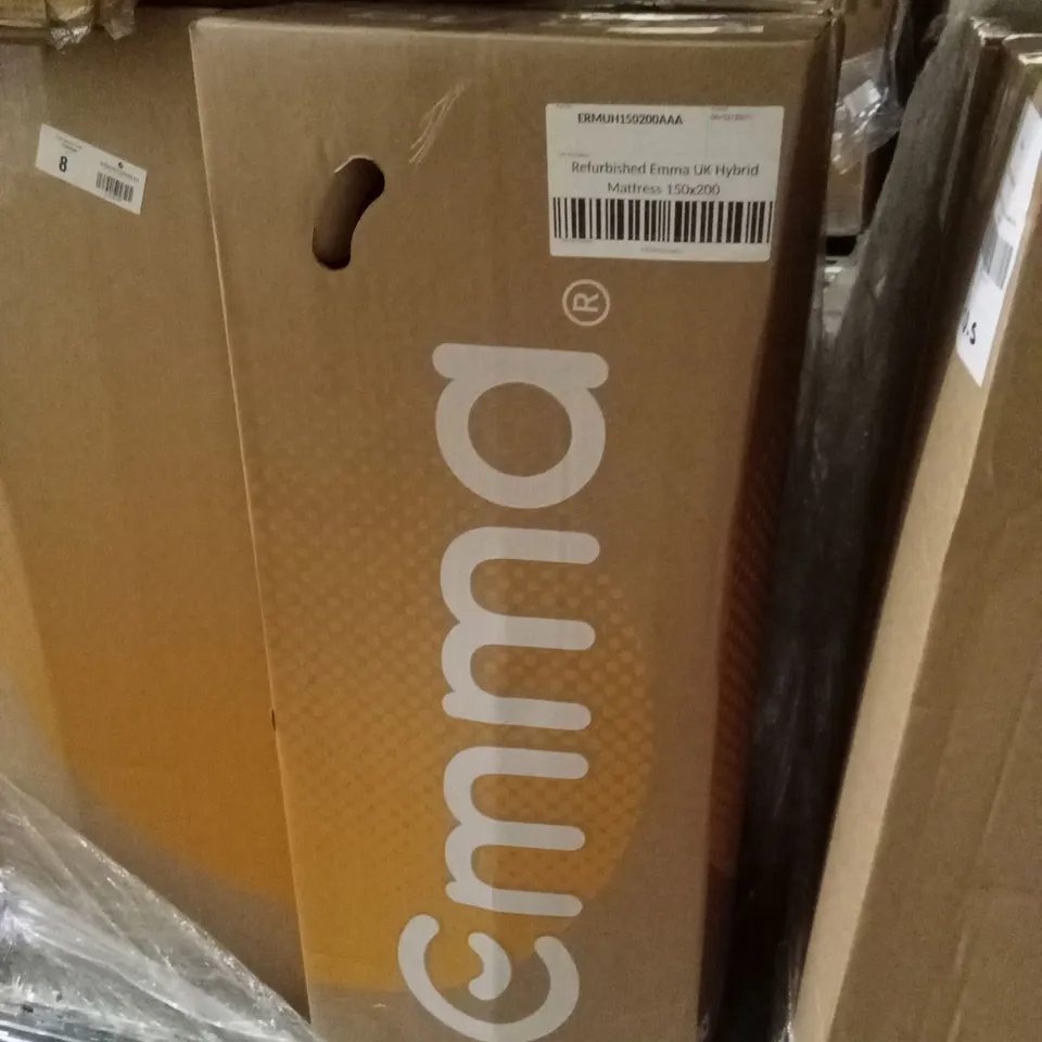 BOXED AND ROLLED MANUFACTURER REFURBISHED EMMA UK HYBRID MATTRESS 150 X 200CM (KING SIZE)