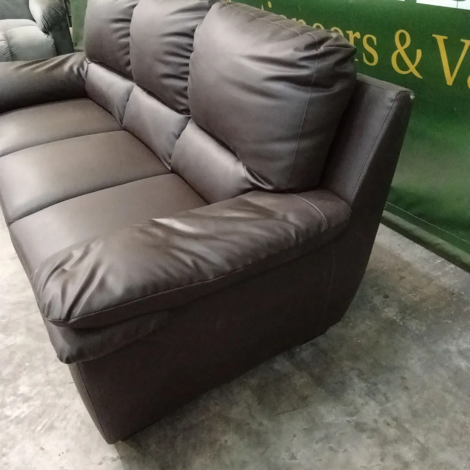 VERONA FAUX LEATHER 3 SEATER SOFA