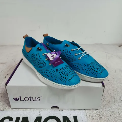 LOTUS TASIA BLUE LEATHER TRAINER SIZE 40 BOXED