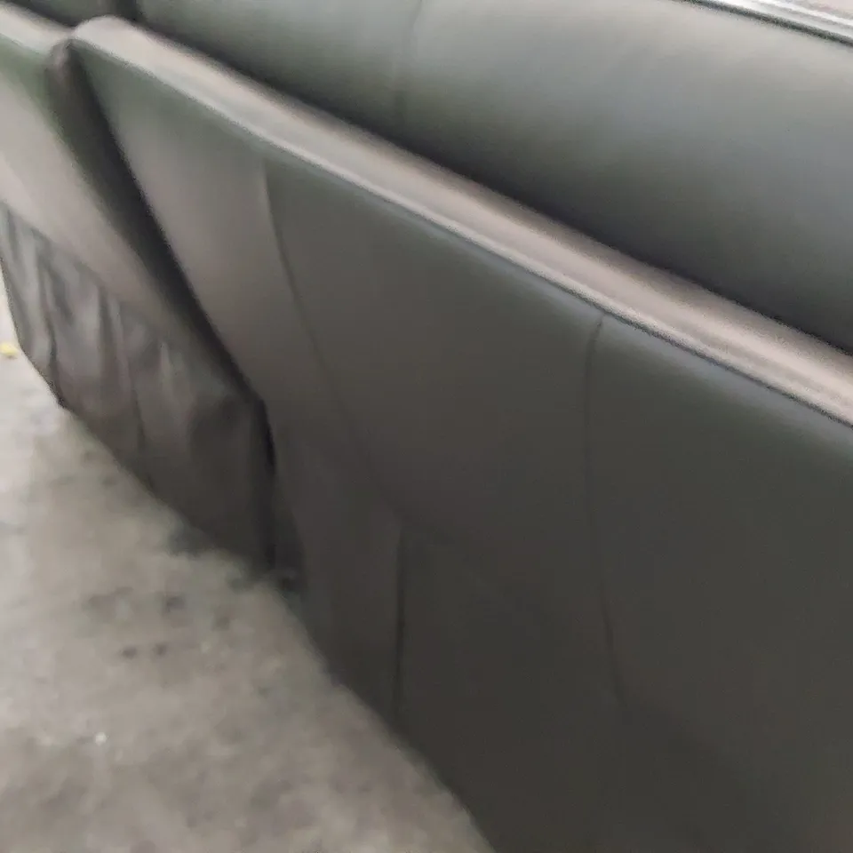 DESIGNER POWER RECLINING THREE SEATER SOFA ANTHRACITE LEATHER 