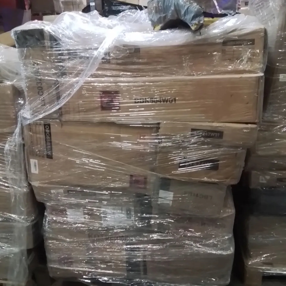 PALLET OF ASSORTED HOUSEHOLD GOODS AND PRODUCTS TO INCLUDE;BAR STOOL,LAUNDRY HAMPER,DESK